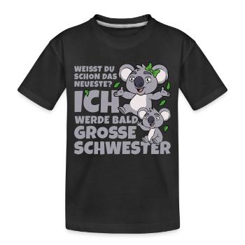 Bald Große Schwester Koala Geschwister Mädchen - Kinder Premium Bio T-Shirt - Schwarz - Vorne