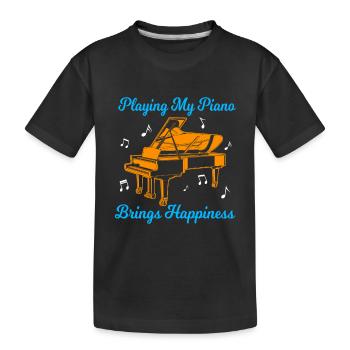 pianist - Kids' Premium Organic T-Shirt - black - Front