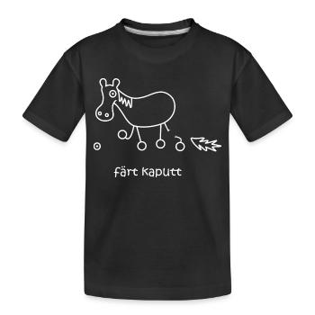 färt kaputt, kaputtes Pferd, lustiges Pferd, krank - Kinder Premium Bio T-Shirt - Schwarz - Vorne