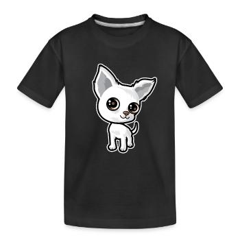 Puppy - Kids' Premium Organic T-Shirt - black - Front