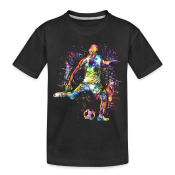 Jouer au football - Football - Joueurs de football - T-shirt bio Premium Enfant - noir - Devant