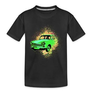 Carton Psychédélique Trabi GDR | Voiture culte - T-shirt bio Premium Enfant - noir - Devant