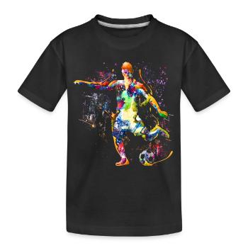 Ich liebe Fussball - Fußballspieler Fußballfans - Kinder Premium Bio T-Shirt - Schwarz - Vorne