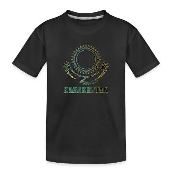 Cadeau d'aigle des steppes du Kazakhstan - T-shirt bio Premium Enfant - noir - Devant