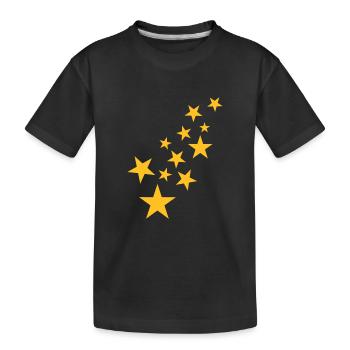 Star symbol asterisk pattern - Kids' Premium Organic T-Shirt - black - Front