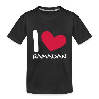 I love Ramadan gift heart - Kids' Premium Organic T-Shirt - black - Front