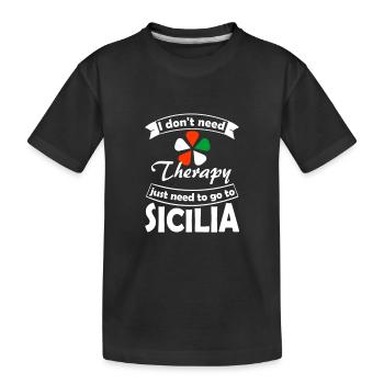 Sicily - Kids' Premium Organic T-Shirt - black - Front