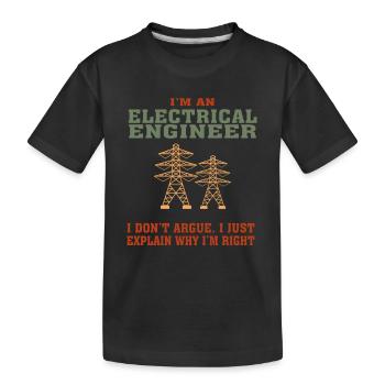 Best-seller Ingénieur électricien Tshirt, citation drôle - T-shirt bio Premium Enfant - noir - Devant