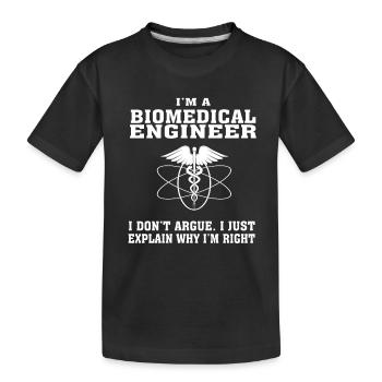 Bestseller Biomedical Engineer Tshirt, Keep Calm - Kids' Premium Organic T-Shirt - black - Front