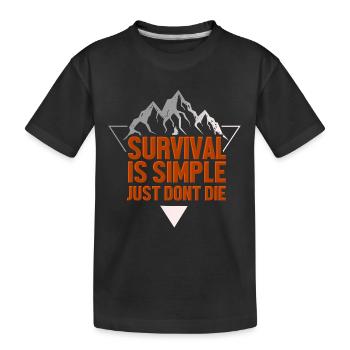 Outdoor survival prepper - Kids' Premium Organic T-Shirt - black - Front