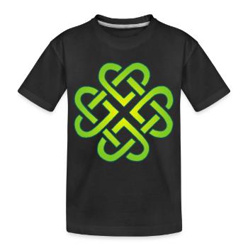 Trèfle à quatre feuilles et coeurs - T-shirt bio Premium Enfant - noir - Devant