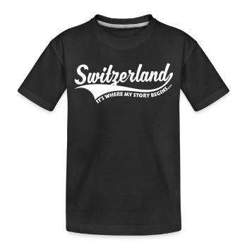 Schweiz Geschichte - Kinder Premium Bio T-Shirt - Schwarz - Vorne