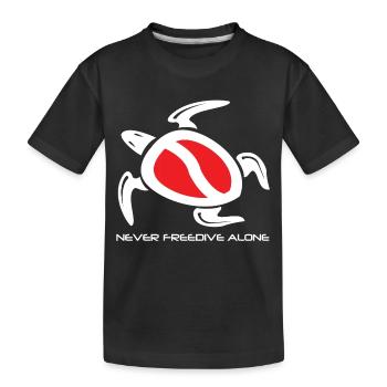 freedive turtle - Kids' Premium Organic T-Shirt - black - Front