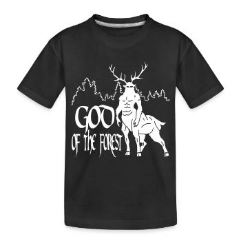 Ecological god of the white forest - Kids' Premium Organic T-Shirt - black - Front
