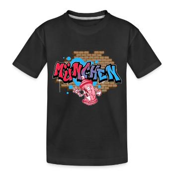 München Graffiti - Kinder Premium Bio T-Shirt - Schwarz - Vorne