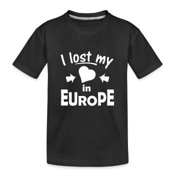 Europa - Kinder Premium Bio T-Shirt - Schwarz - Vorne