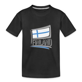 Finland Souvenir Landmark, Finland Flag Travel - Kids' Premium Organic T-Shirt - black - Front