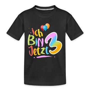 I Am 3 - Kids' Premium Organic T-Shirt - black - Front