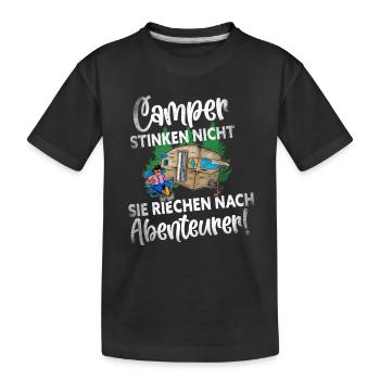 Camper Camping Lustiger Spruch - Kinder Premium Bio T-Shirt - Schwarz - Vorne