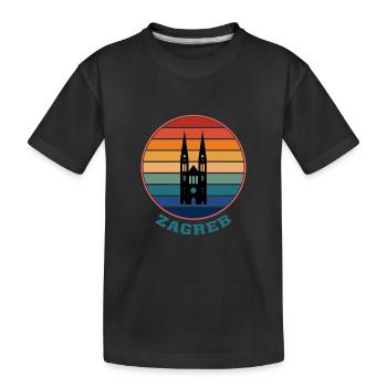 Zagreb Landmark Silhouette Croatie Voyage Souvenir - T-shirt bio Premium Enfant - noir - Devant