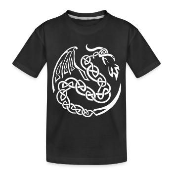 Dragon celte blanc - T-shirt bio Premium Enfant - noir - Devant
