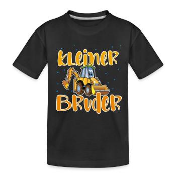 Kleiner Bruder Bagger - Kinder Premium Bio T-Shirt - Schwarz - Vorne