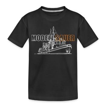 Modellbau Schiffe - Kinder Premium Bio T-Shirt - Schwarz - Vorne