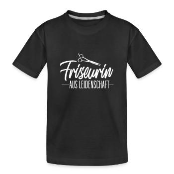 A passionate hairdresser - Kids' Premium Organic T-Shirt - black - Front