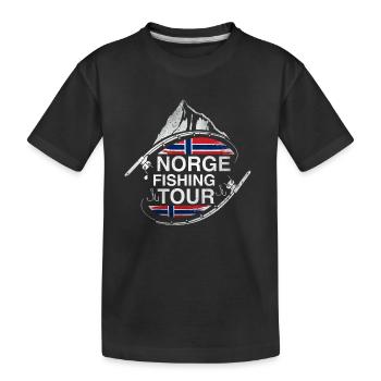 Tour de pêche de Norge - T-shirt bio Premium Enfant - noir - Devant