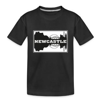 Newcastle England Travel Souvenir Skyline Silhouet - Kids' Premium Organic T-Shirt - black - Front