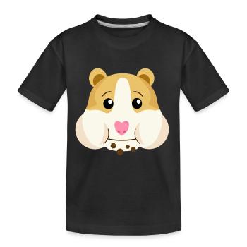 Émoticône emoji drôle bébé hamster cochon d'Inde - T-shirt bio Premium Enfant - noir - Devant