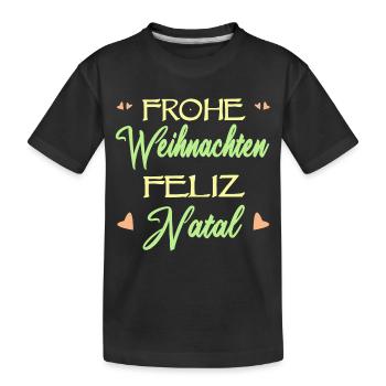 Deutsch-Brasilianer Weihnachten Natal Geschenk - Kinder Premium Bio T-Shirt - Schwarz - Vorne