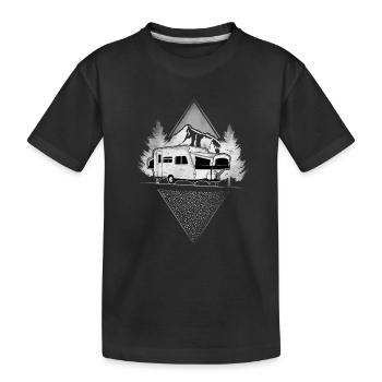 Camping - Kinder Premium Bio T-Shirt - Schwarz - Vorne