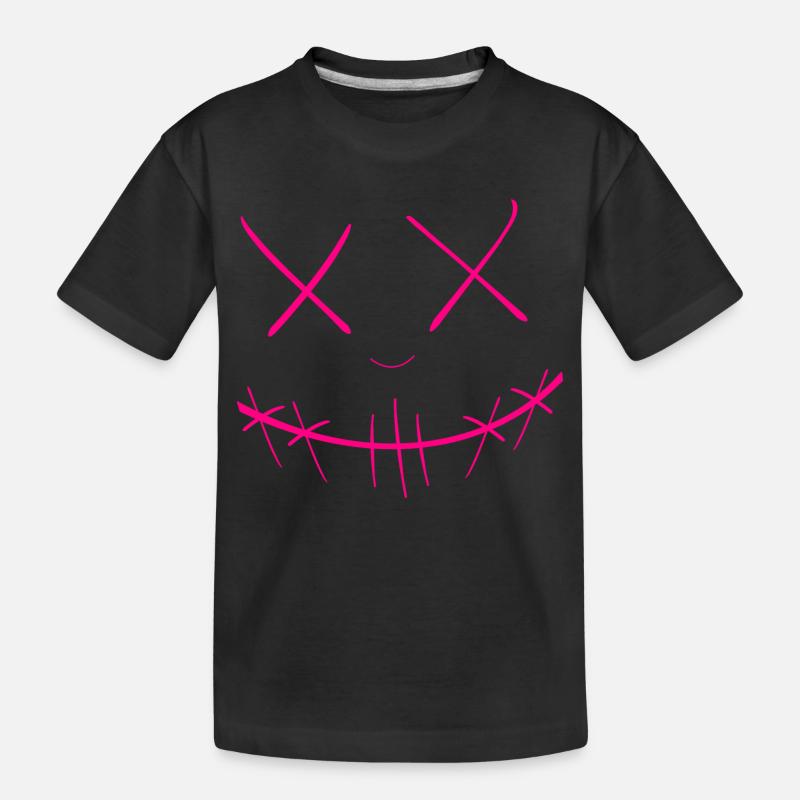 Gesicht - Kinder Premium Bio T-Shirt - Schwarz