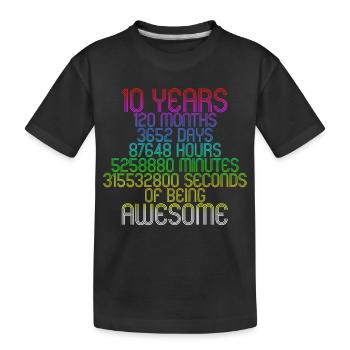 10 years incl 2 leap years 10th birthday - Kids' Premium Organic T-Shirt - black - Front