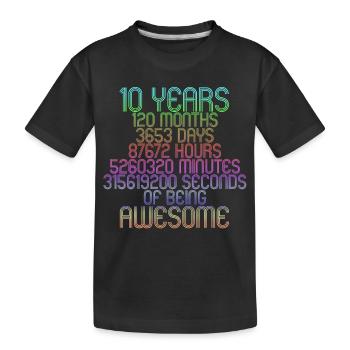 10 Years incl 3 leap years 10 Children's Birthday - Kids' Premium Organic T-Shirt - black - Front