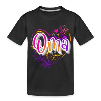 Oma - Kinder Premium Bio T-Shirt - Schwarz - Vorne
