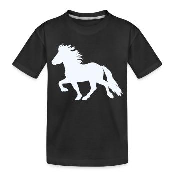 Islandpferd 6, Edler Tölter - Kinder Premium Bio T-Shirt - Schwarz - Vorne