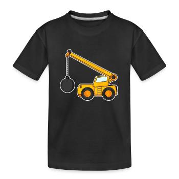 Grue de démolition pour enfants - T-shirt bio Premium Enfant - noir - Devant
