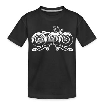 Moto vintage avec filigrane ornemental - T-shirt bio Premium Enfant - noir - Devant