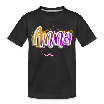 Anna - Kids' Premium Organic T-Shirt - black - Front