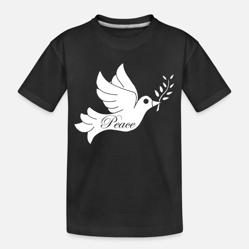 Oiseau blanc de la paix - T-shirt bio Premium Enfant - noir