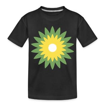 Blume - Kinder Premium Bio T-Shirt - Schwarz - Vorne
