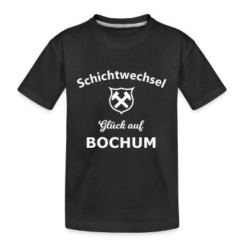Glück auf Schicht Bochum - Kinder Premium Bio T-Shirt - Schwarz - Vorne