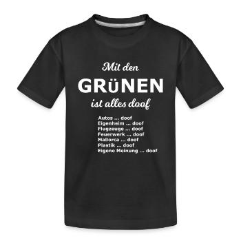 Doofe Partei - Kinder Premium Bio T-Shirt - Schwarz - Vorne