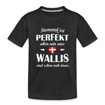 Kanton Wallis Schweiz - Kinder Premium Bio T-Shirt - Schwarz - Vorne