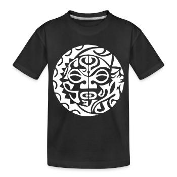 Tête de mort polynésienne blanche - T-shirt bio Premium Enfant - noir - Devant
