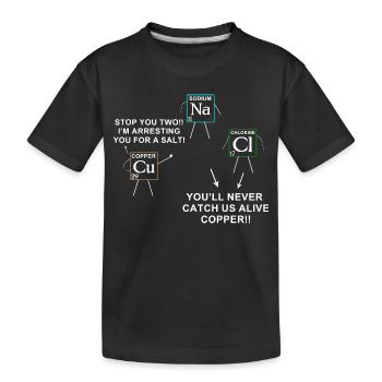 Wortspiel mit chemischen Elementen für Chemieliebhaber - Kinder Premium Bio T-Shirt - Schwarz - Vorne