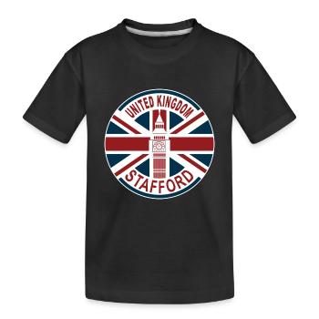 Stafford Royaume-Uni Royaume-Uni Union Jack Drapeau britannique - T-shirt bio Premium Enfant - noir - Devant