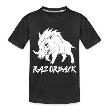 Weißer Wildschwein Razorback - Kinder Premium Bio T-Shirt - Schwarz - Vorne